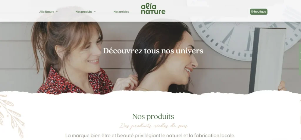 Page accueil Alia nature site internet